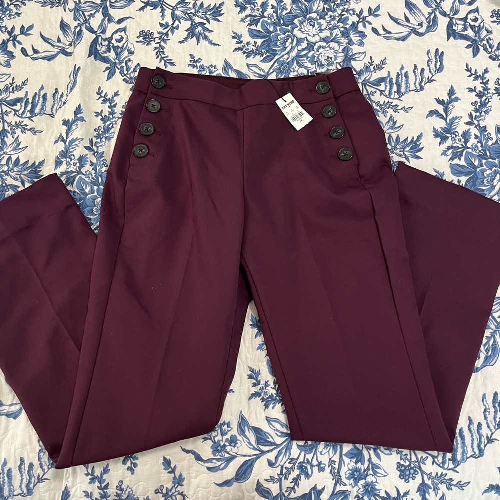 NWT Express Plum Mid Rise Columnist Trouser
